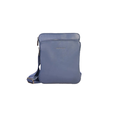 Borsa Uomo Blu in morbida ecopelle con chiusura zip