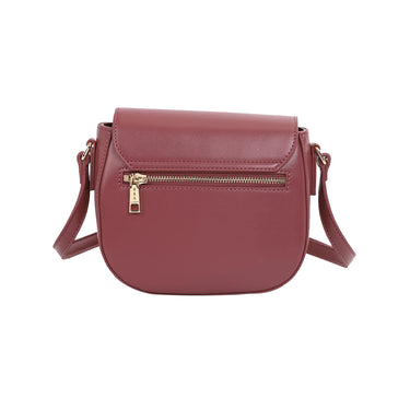 Borsa Donna rounded, Bordeaux, con logo frontale in tono colore