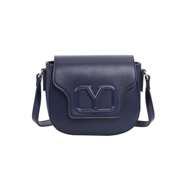 Borsa Donna Navy, arrotondata, con tracolla e patta