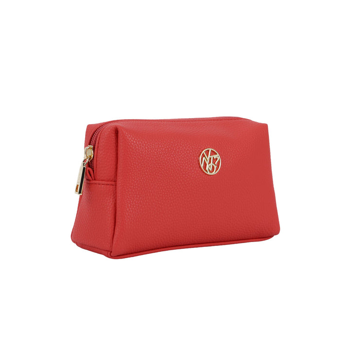 Beauty Case Donna dalle linee classiche ed eleganti, in ecopelle martellata, con logo in metallo