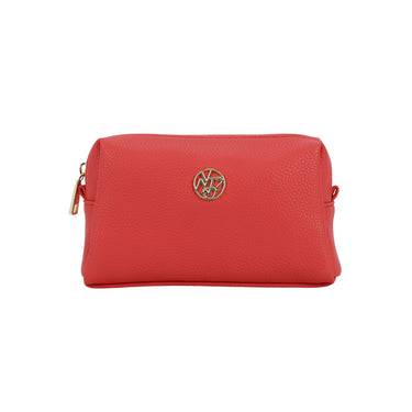 Beauty Case Donna dalle linee classiche ed eleganti, in ecopelle martellata, con logo in metallo