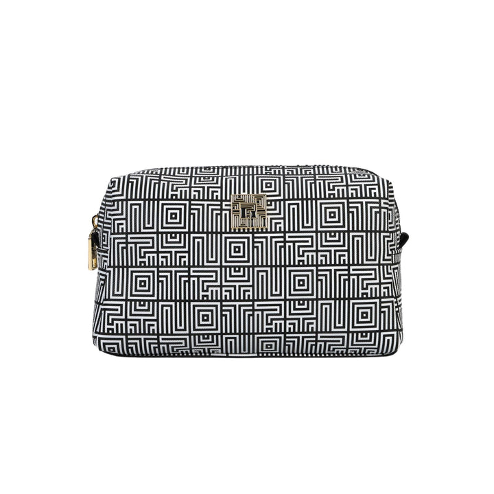 Beauty Case Donna in misto simlpelle con motivo geometrico all over 