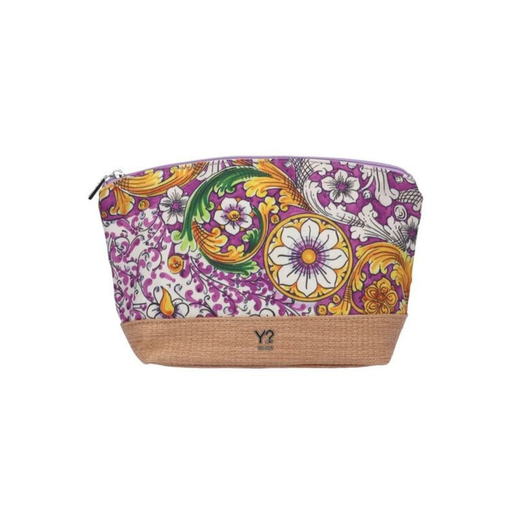 Beauty Case Donna a fantasia in tessuto resistente con inserto in corda 