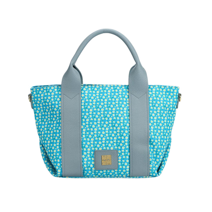 borsa con stampa fiorellini all over colore Celeste