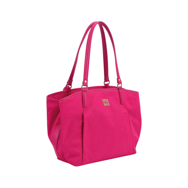 Borsa shopper con doppi manici colore Fucsia