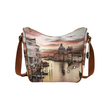 Borsa modello Hobo con tracolla e tasca con zip sul retro colore Canal Grande