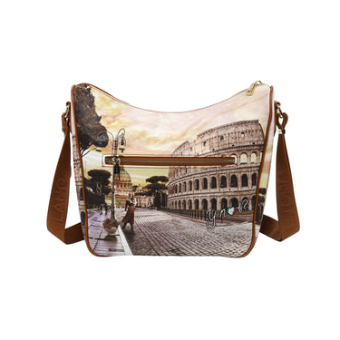 Retro Borsa modello Hobo con tracolla e tasca con zip sul retro colore Life In Rome