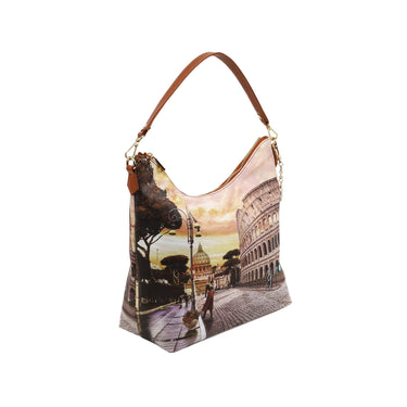 Borsa Donna in ecopelle con stampa all over e tasca sul retro