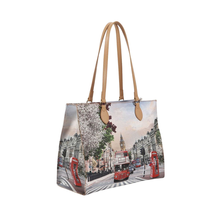 Borsa a spalla con stampa London Rainbow