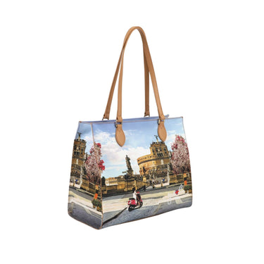 Borsa a spalla con stampa Roman Holidays