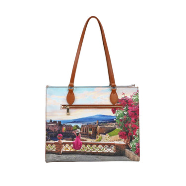 Retro Borsa a spalla con stampa Taormina Summer