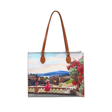 Borsa a spalla con stampa Taormina Summer