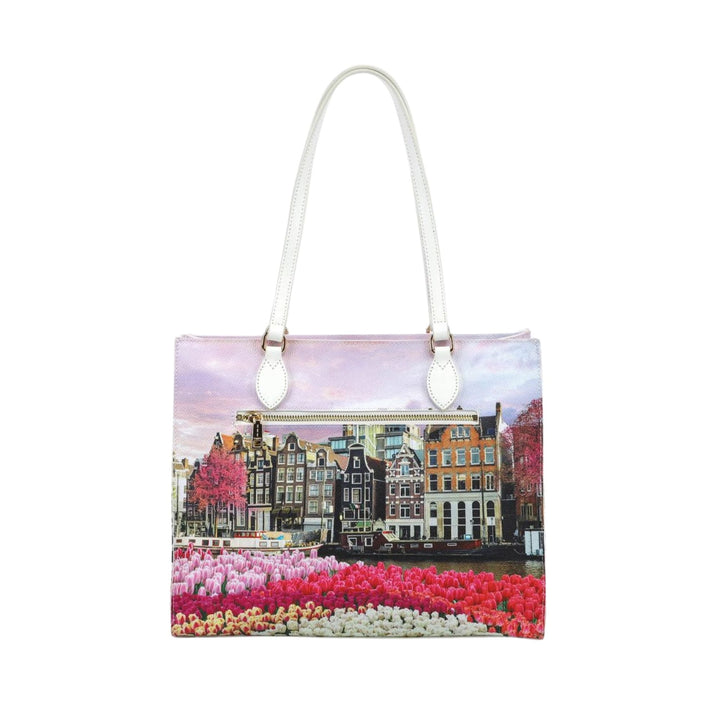 Retro Borsa a spalla con stampa Tulips