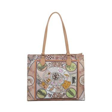 Borsa Donna in misto similpelle con manici a spalla e fantasia all over 