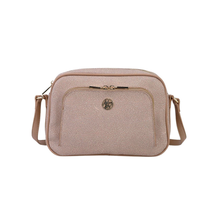 Borsa Donna con fantasia all over, tracolla regolabile e logo metallico 