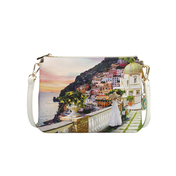 Borsa Donna in misto pelle a tracolla con charm logo