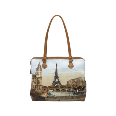 Borsa a spalla con stampa Eiffel Girl