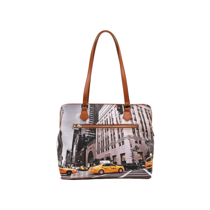 Borsa a spalla con stampa 5TH Avenue