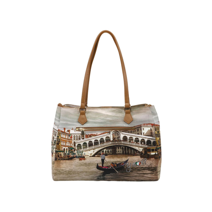 Borsa Donna a spalla con doppio manico e stampa iconica all over 