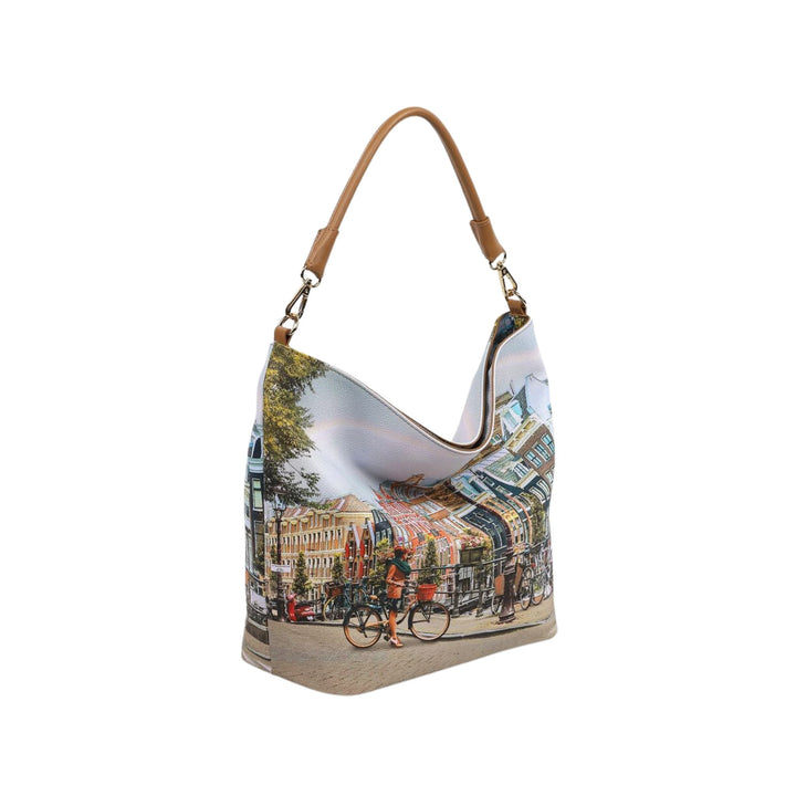 Borsa Donna della linea Yes Bag in ecopelle con stampa multicolore