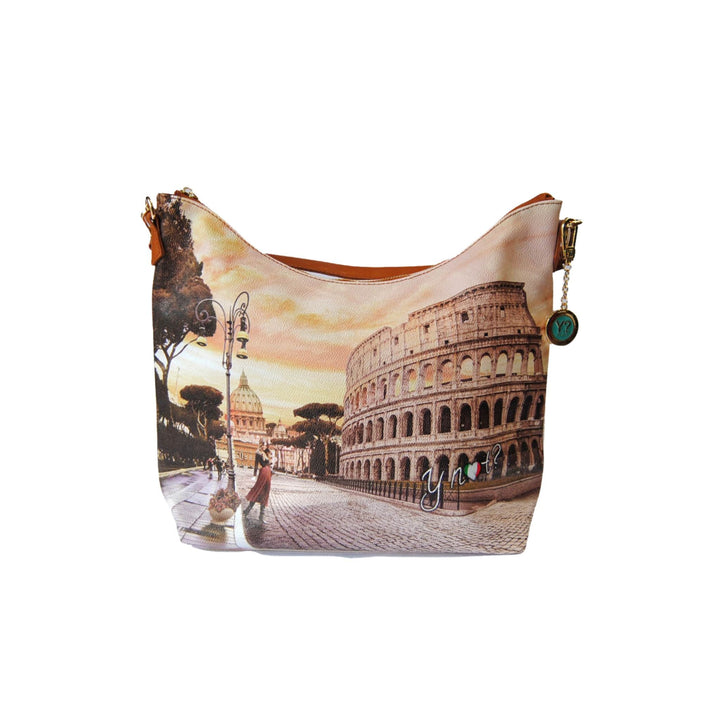 Borsa Donna in ecopelle con stampa all over e tasca sul retro