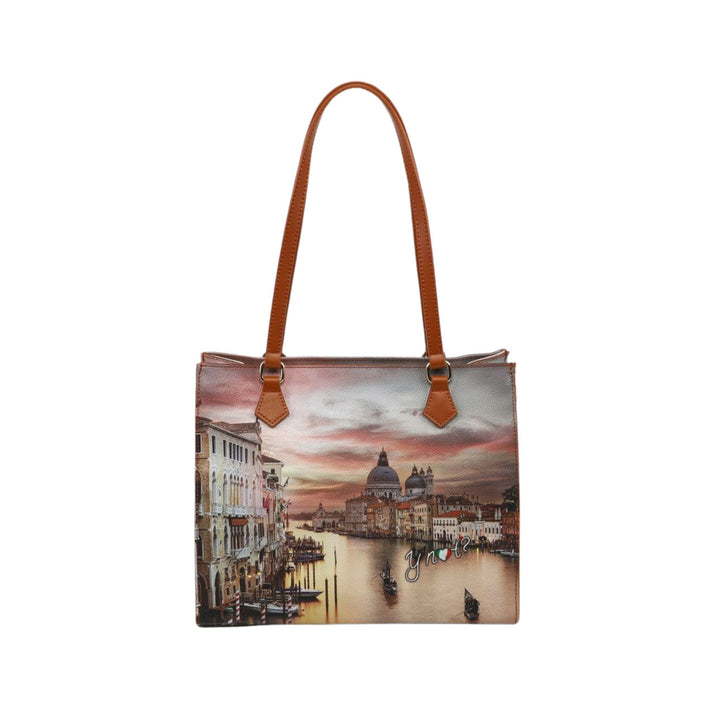 Borsa Donna ampia con stampa all over e manici a spalla