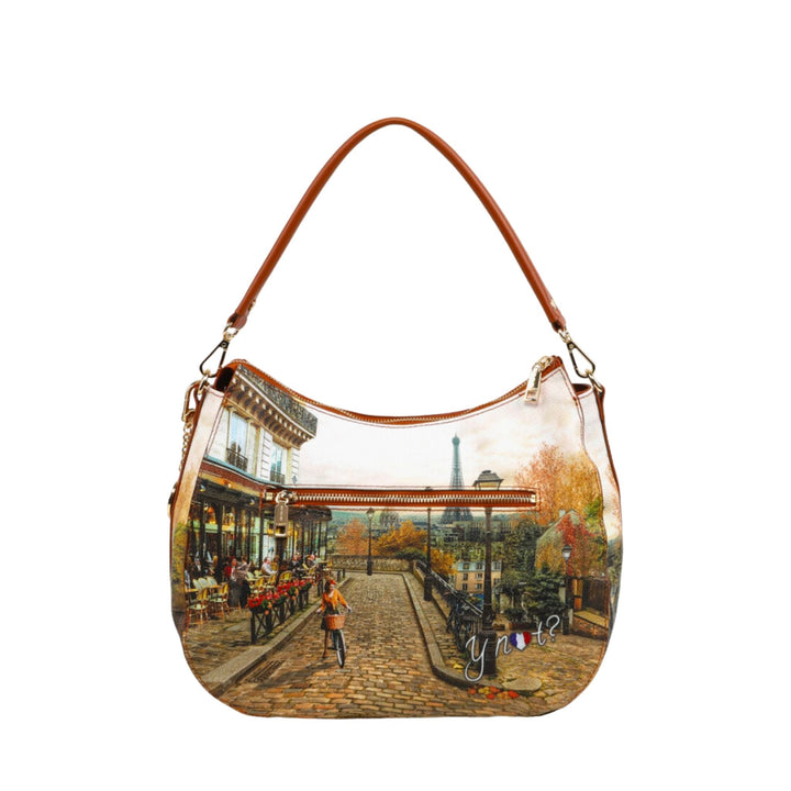 Borsa Donna Hobo, linea Yes Bag, con tasca posteriore e chiusura zip