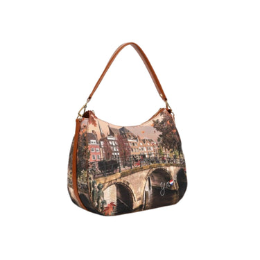 Borsa Donna in similpelle con stampa all over e con cerniera