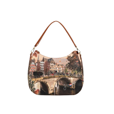 Borsa Donna in similpelle con stampa all over e con cerniera