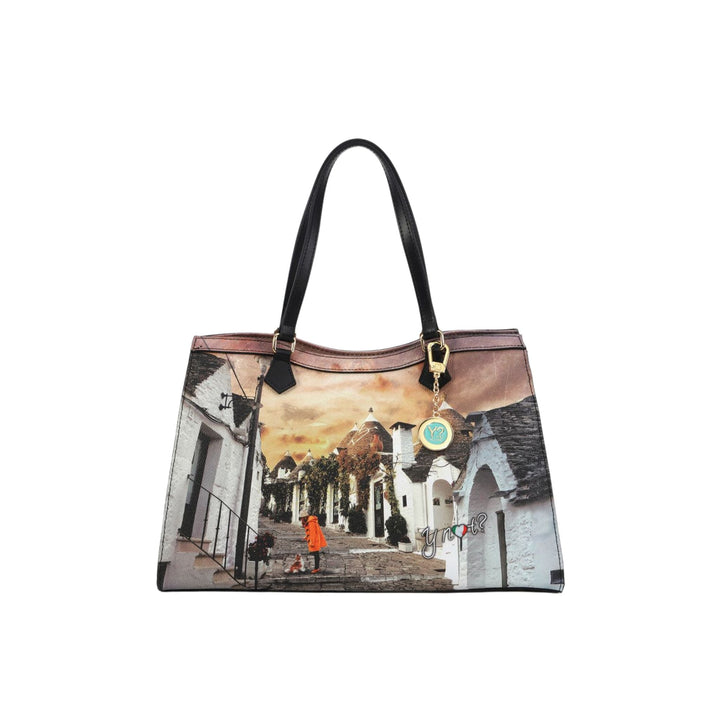 Borsa Donna a spalla, modello shopper, con charm