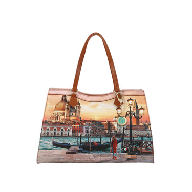 Borsa Donna a spalla, modello shopper, con charm