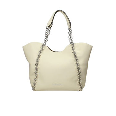 Woman shoulder bag with metal logo