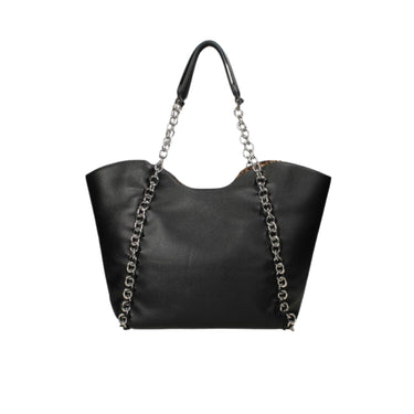 Woman shoulder bag with metal logo