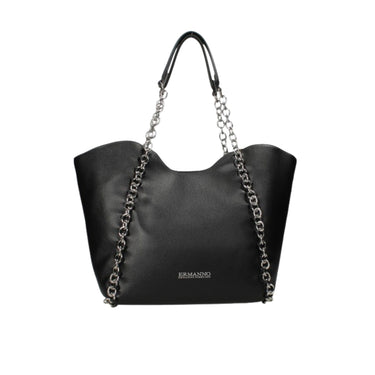 Woman shoulder bag with metal logo