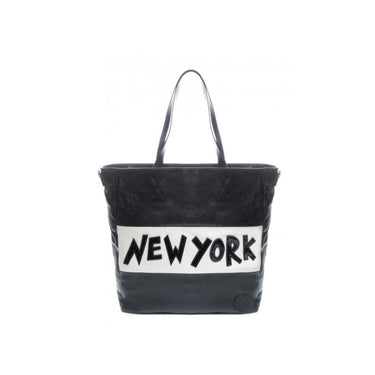 Women's shoulder bag with writing