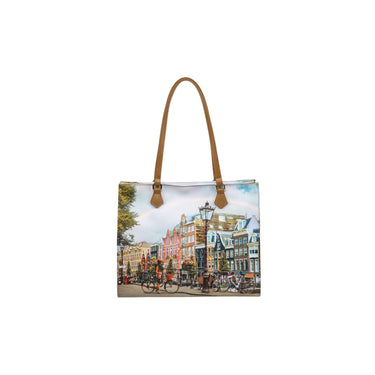 Borsa Donna con stampa Amsterdam Rainbow e due manici a spalla