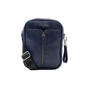 Men's shoulder bag with blue zip detail