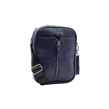 Men's shoulder bag with blue zip detail