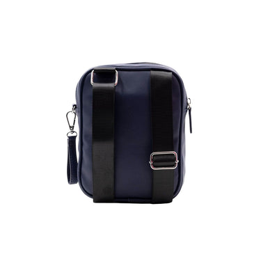 Men's shoulder bag with blue zip detail