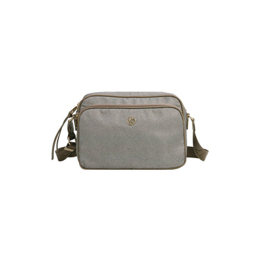 Borsa Donna in tessuto Beige resistente, con logo metallico e due tasche 