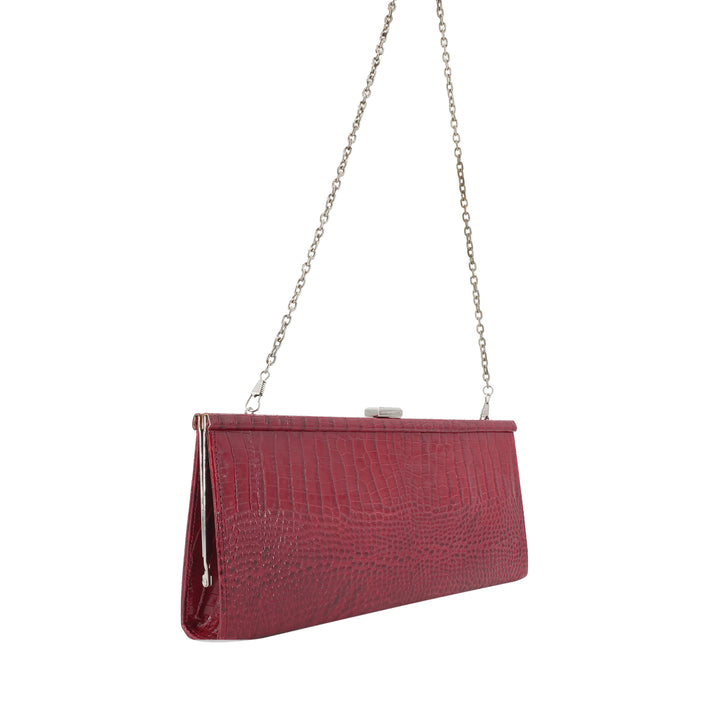 Clutch effetto pitonato rosso