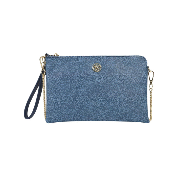 Clutch con tracolla e laccetto in pelle