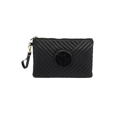 Women's clutch in quilted faux leather