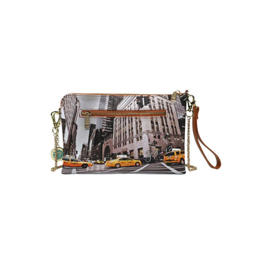 Clutch Donna in ecopelle con stampa all over e tasca posteriore 