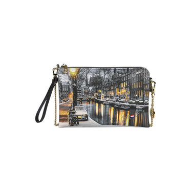 Clutch Donna con tracolla rimovibile, charm logo e tasca posteriore