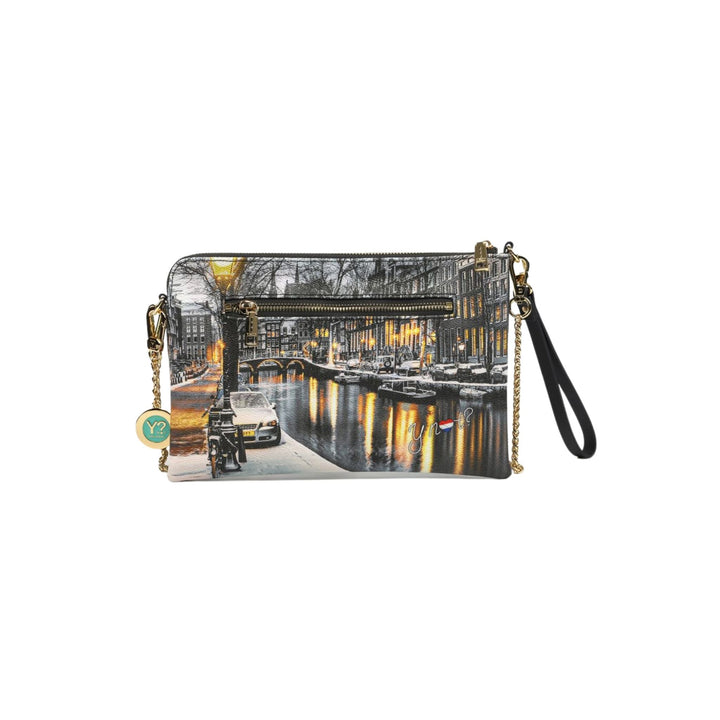 Clutch Donna con tracolla rimovibile, charm logo e tasca posteriore