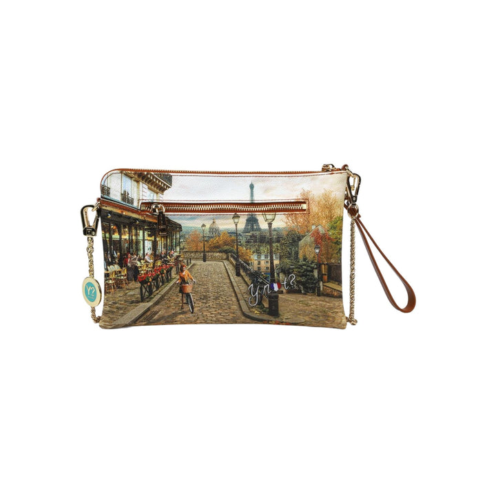 Clutch Donna della linea Yes Bag con tasca frontale e catena rimovibile