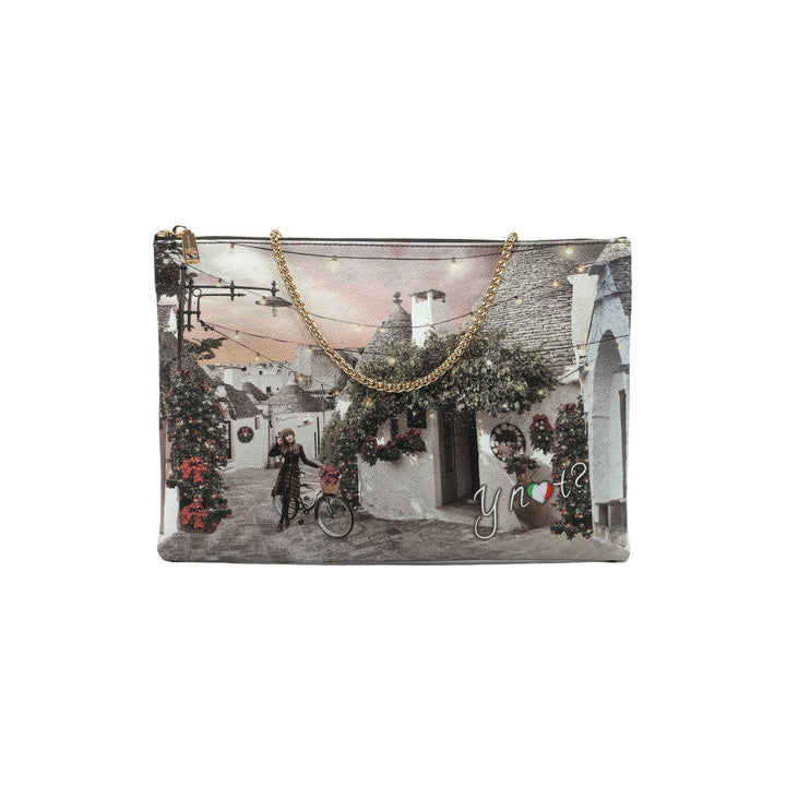 Clutch Donna con laccetto da polso e tracolla con catena