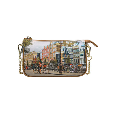 Clutch Donna Yes Bag stampata con cerniera e catena rimovibile