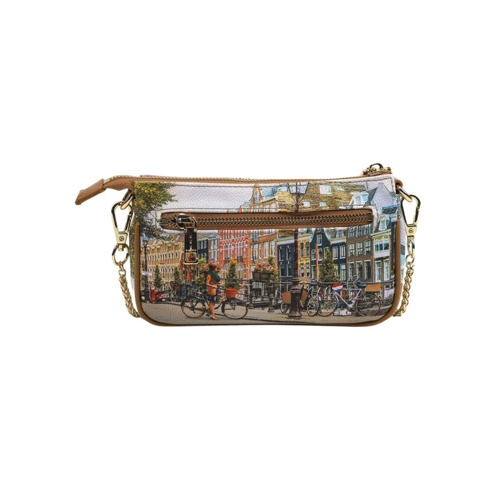 Clutch Donna Yes Bag stampata con cerniera e catena rimovibile